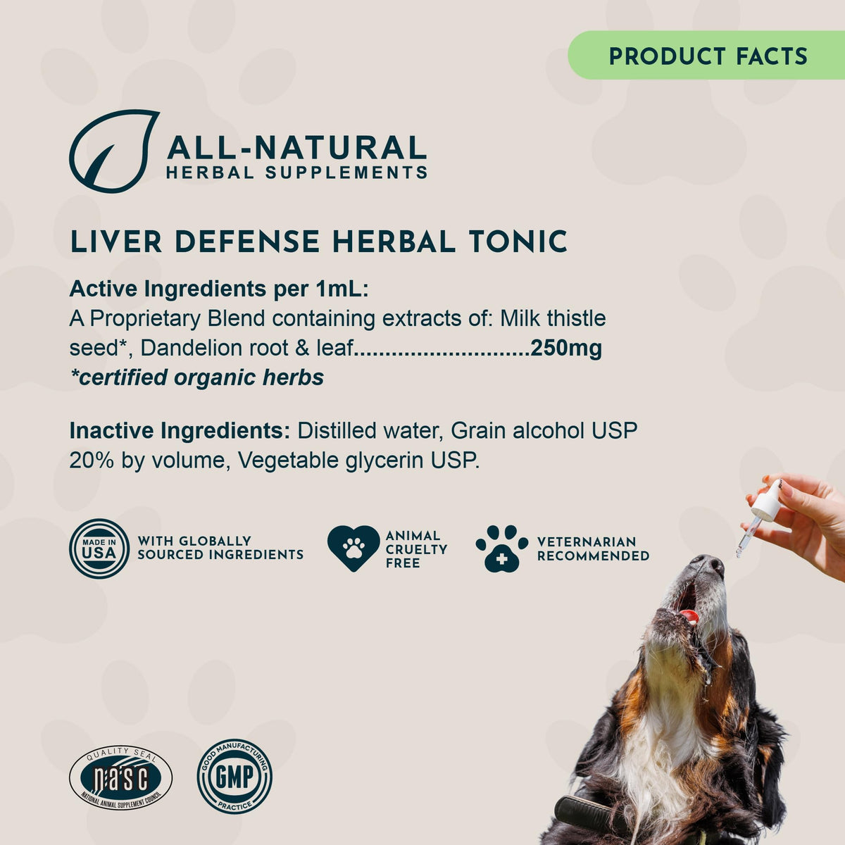 Liquid Liver Support Supplement for Dogs & Cats 2 Fl Oz P500