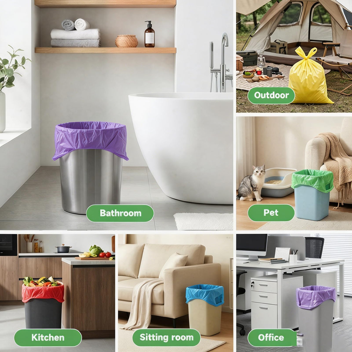 4 Gallon Biodegradable Trash Bags With Handles K497016