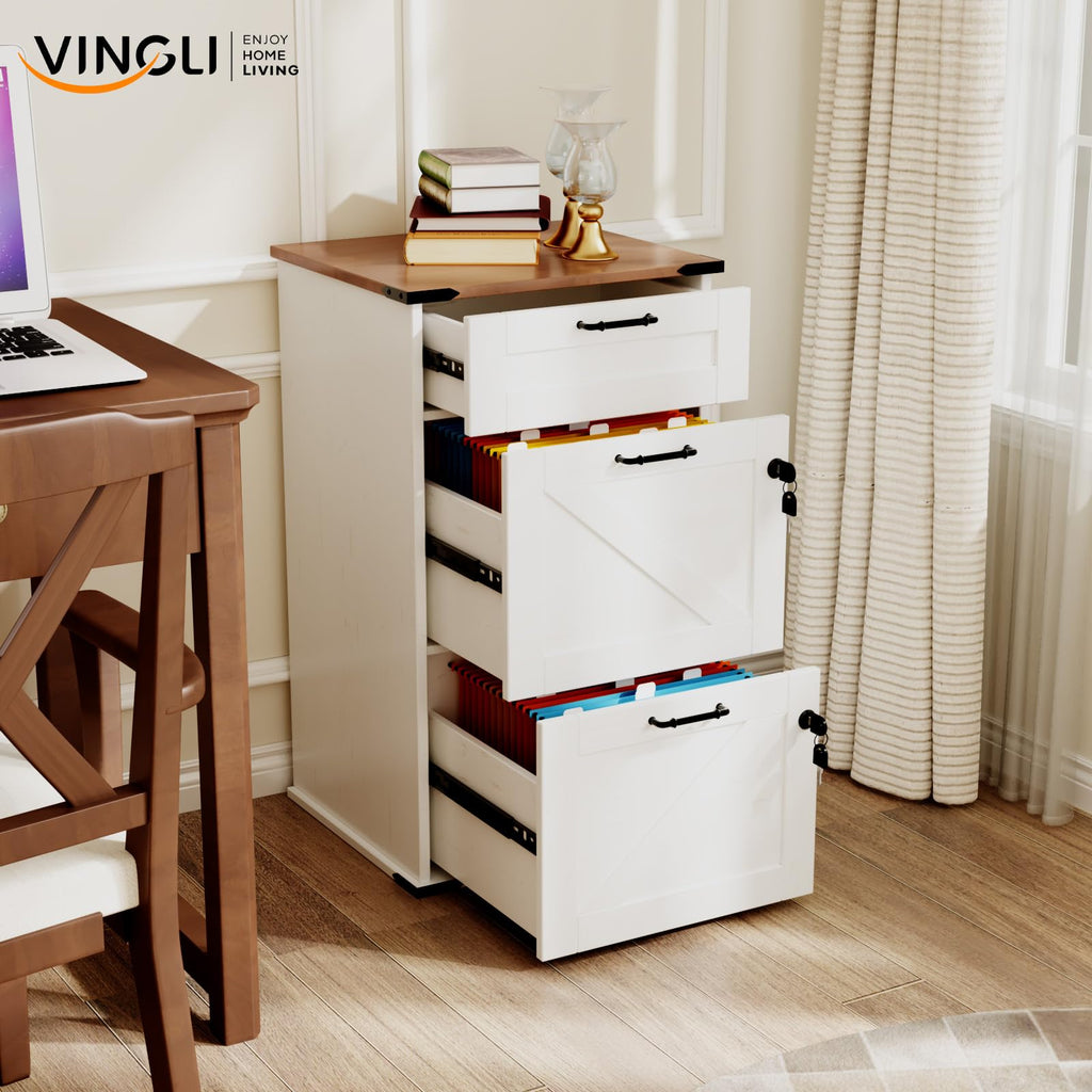 3 Drawer File Cabinet with Lock H379
