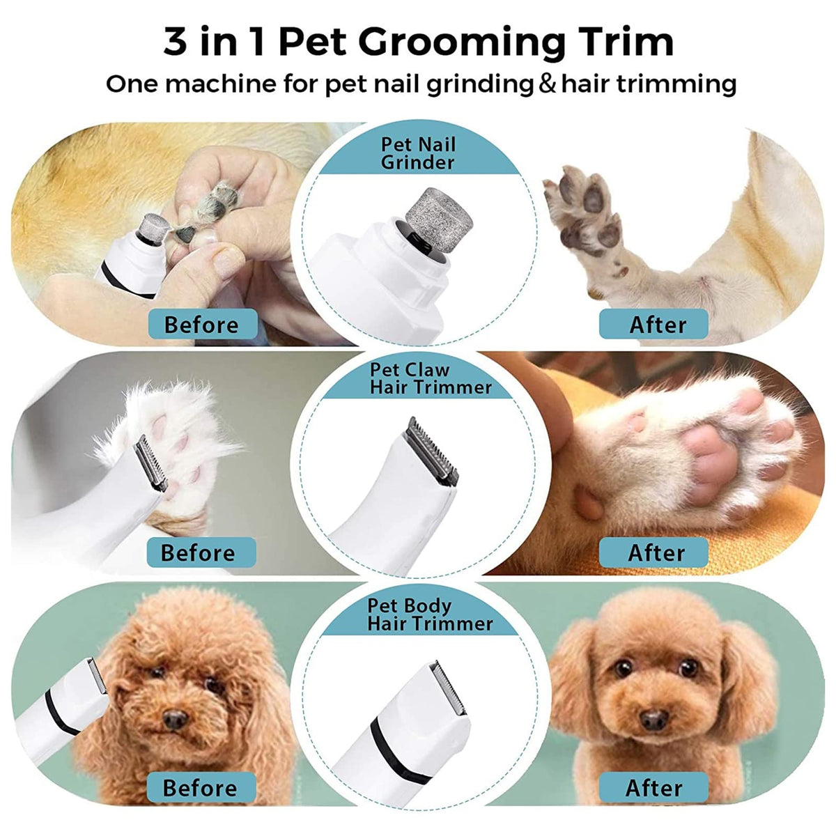 Electric Dog Clippers and Nail Grinder Grooming Kit A364