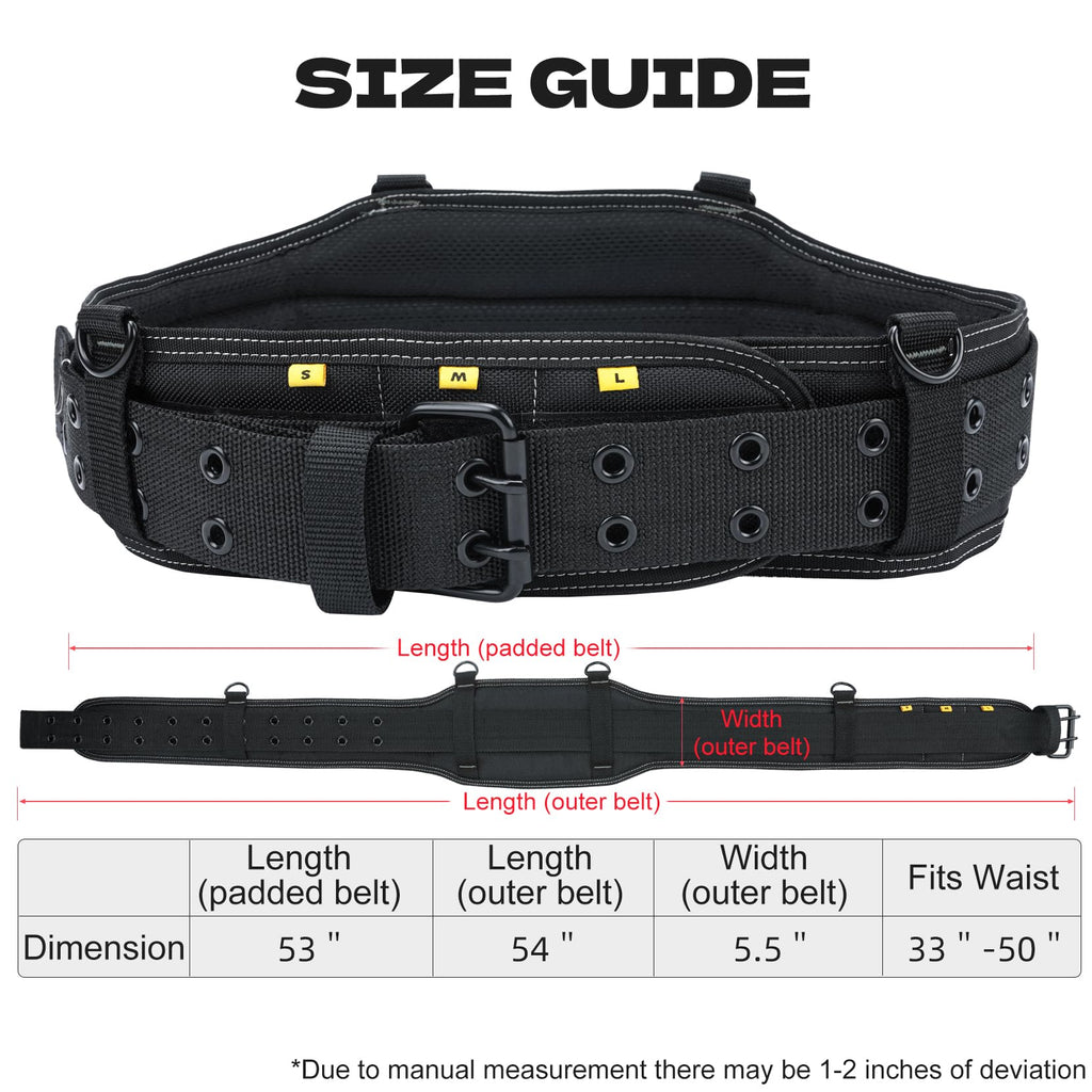 Tool Belt with Suspenders 32 Pockets 34"-48" Waist A475841