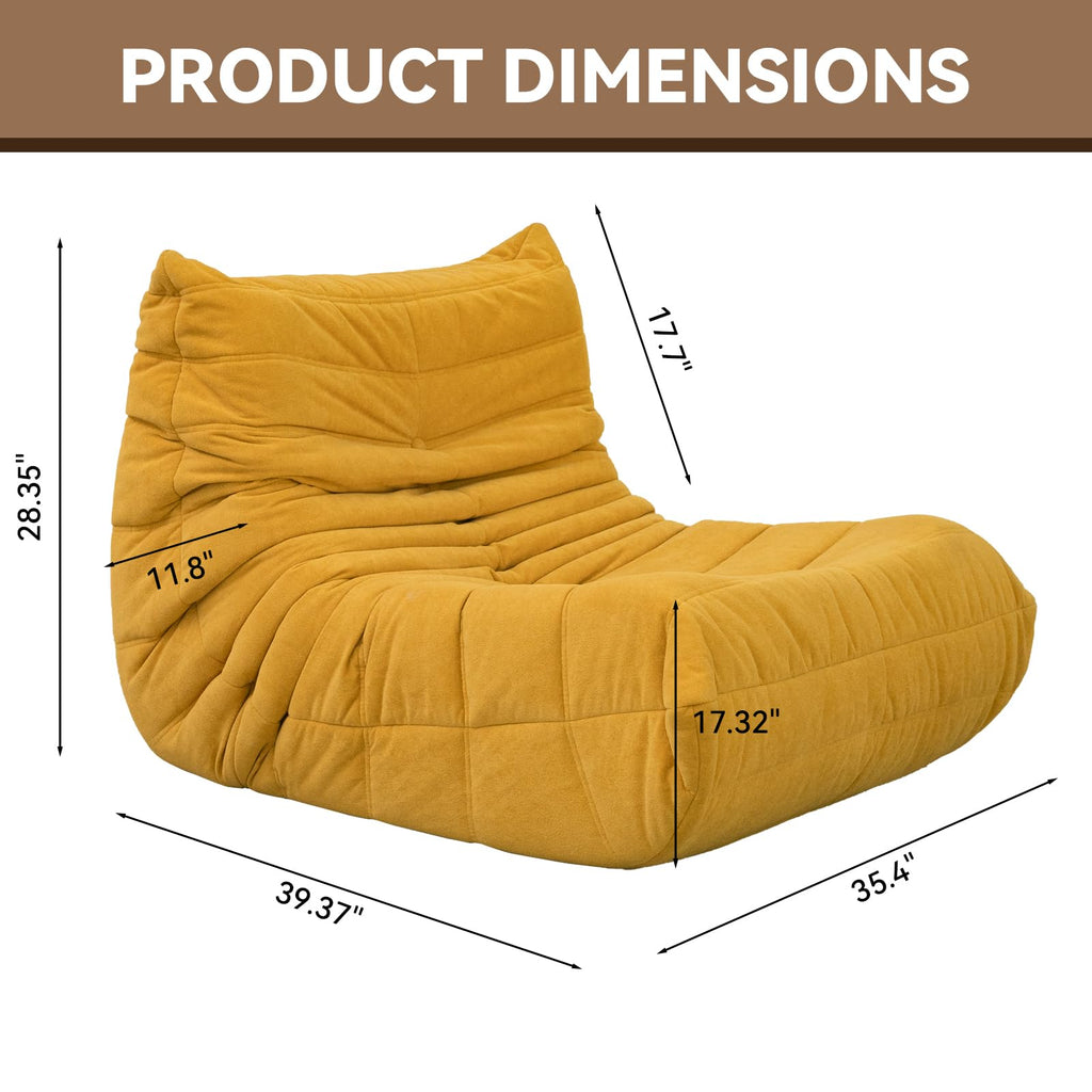 Yellow Memory Foam Bean Bag Chair G552