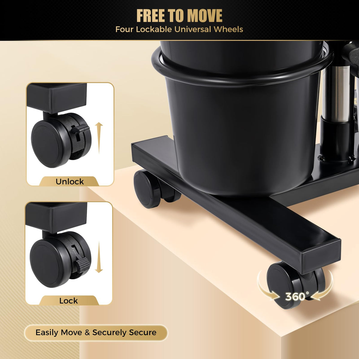 Portable Shampoo Bowl with Dual Buckets, Adjustable Height, Electric Pump, Foot Pedal Control, Black U16856
