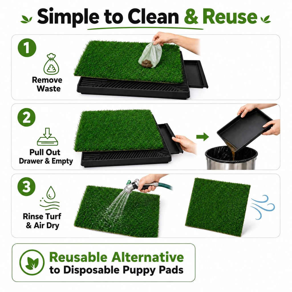 Dog Potty Grass Pads, 2 Pack, 25 x 20 in Turf B8883