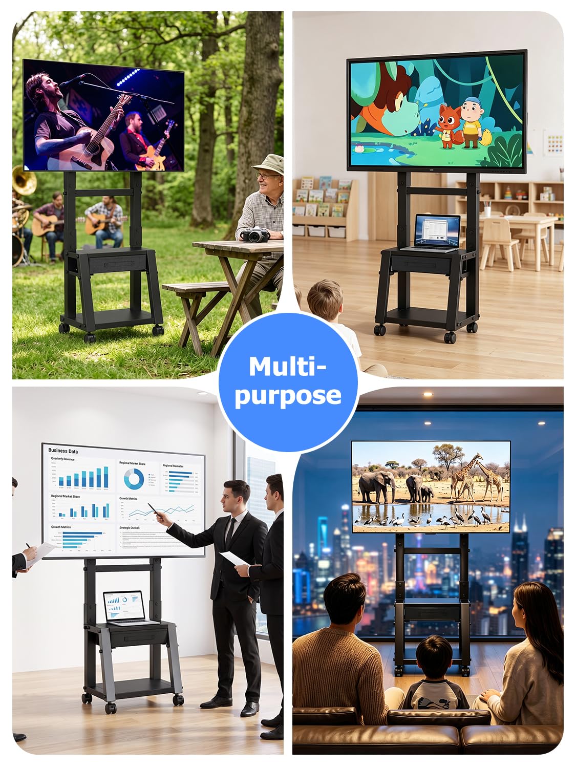 Mobile TV Cart with Storage Drawer for 32-75 inch TVs L803357