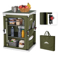 Green Portable Aluminum Folding Camping Table with Storage Organizer V645