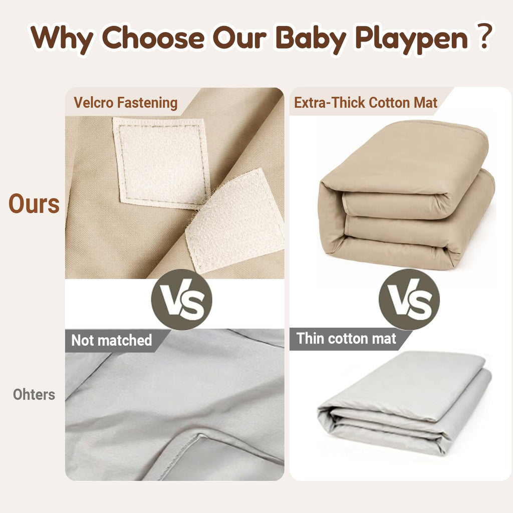 Foldable Baby Playpen with Mat, Mesh and Storage Bag O4803