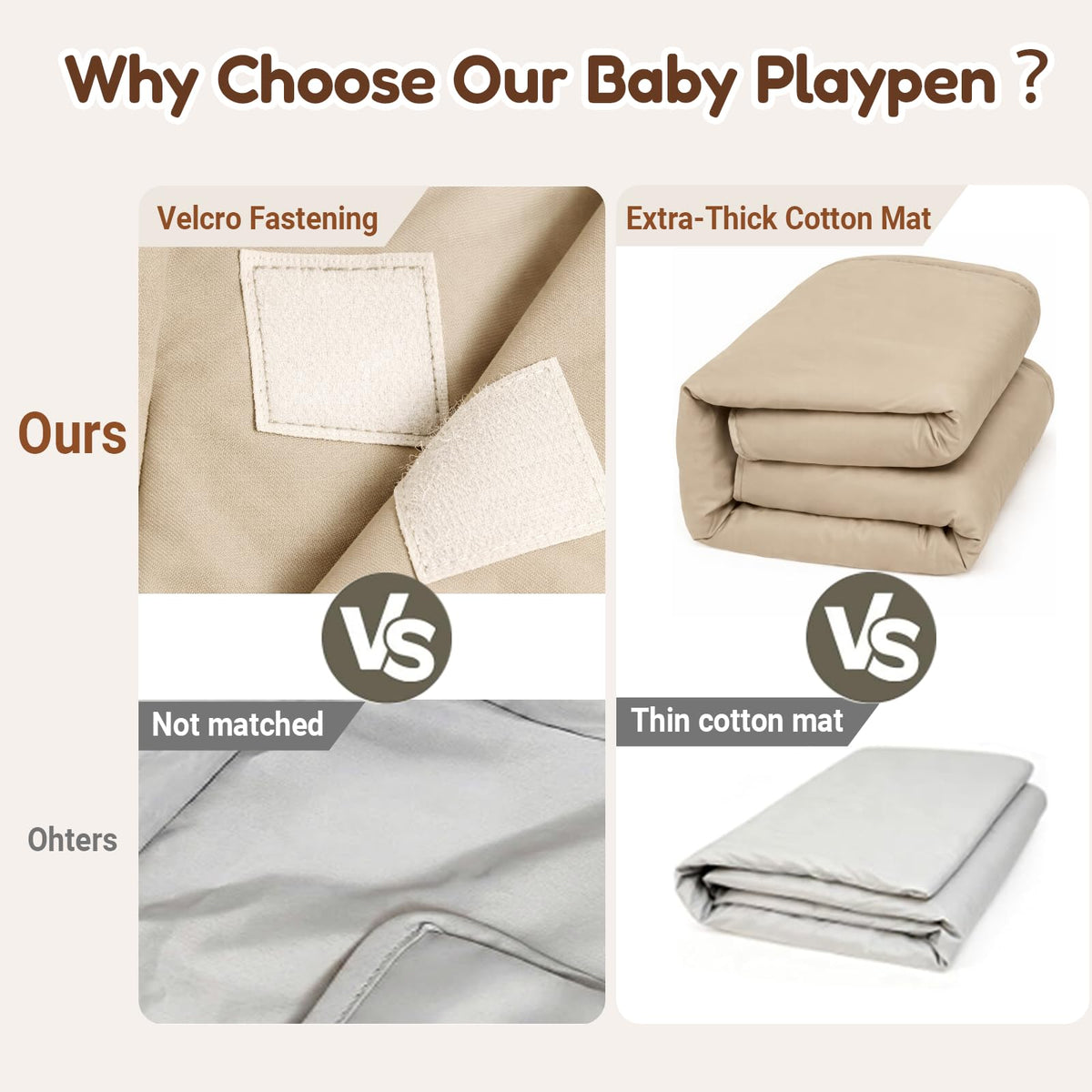 Foldable Baby Playpen with Mat, Mesh and Storage Bag O4803