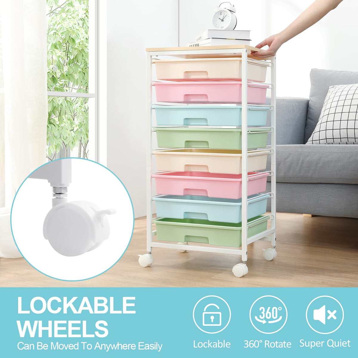 Rolling Cart with 8 Drawers G255480