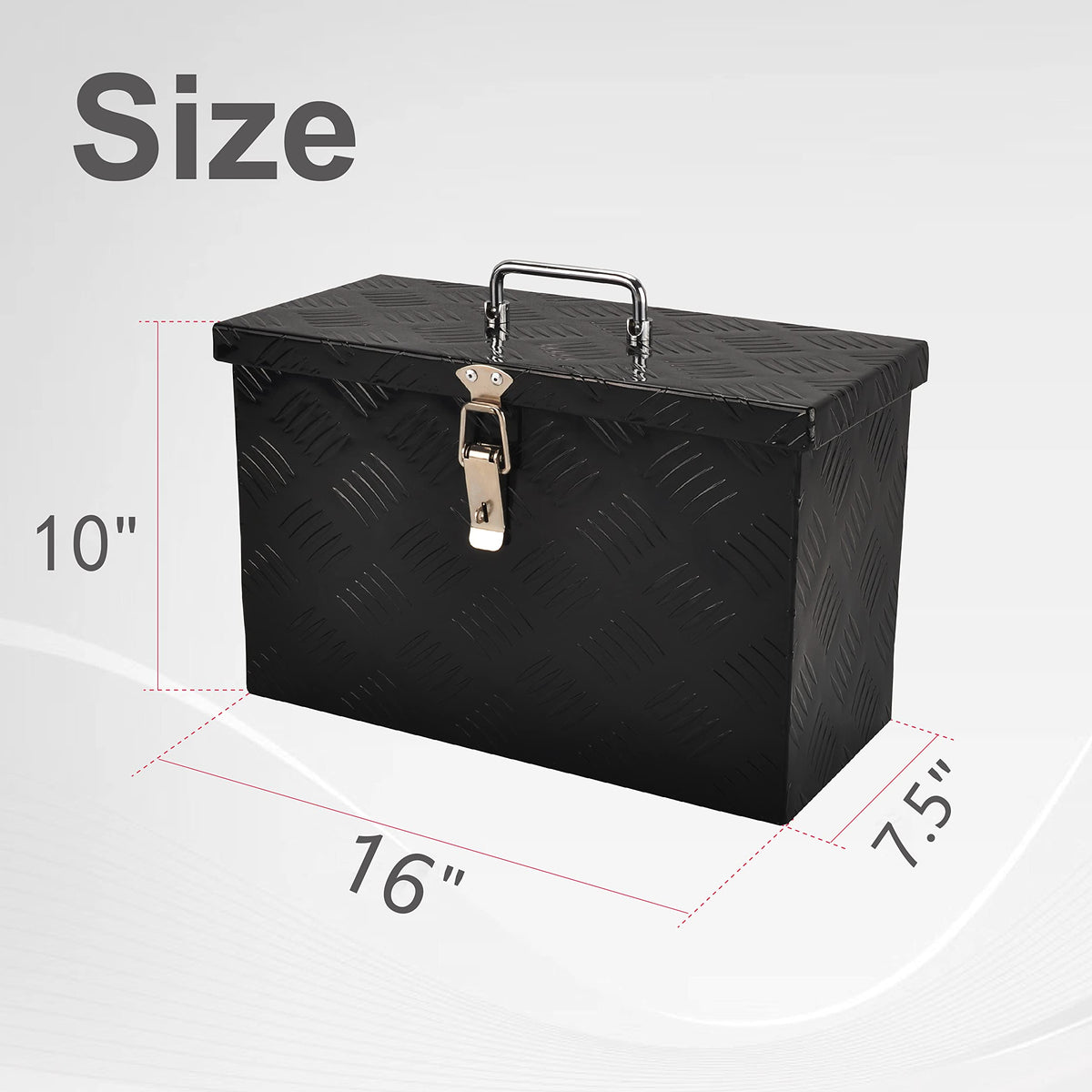 16 Inch Aluminum Truck Bed Tool Box Black V6668
