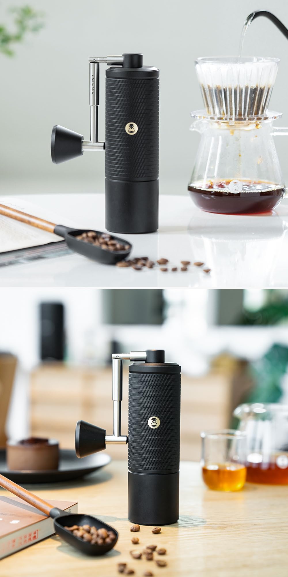 Manual Coffee Grinder 30g CNC Stainless Steel Conical Burr Matte Black M66297