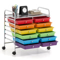 12 Drawer Rolling Storage Cart with Lockable Wheels J1172