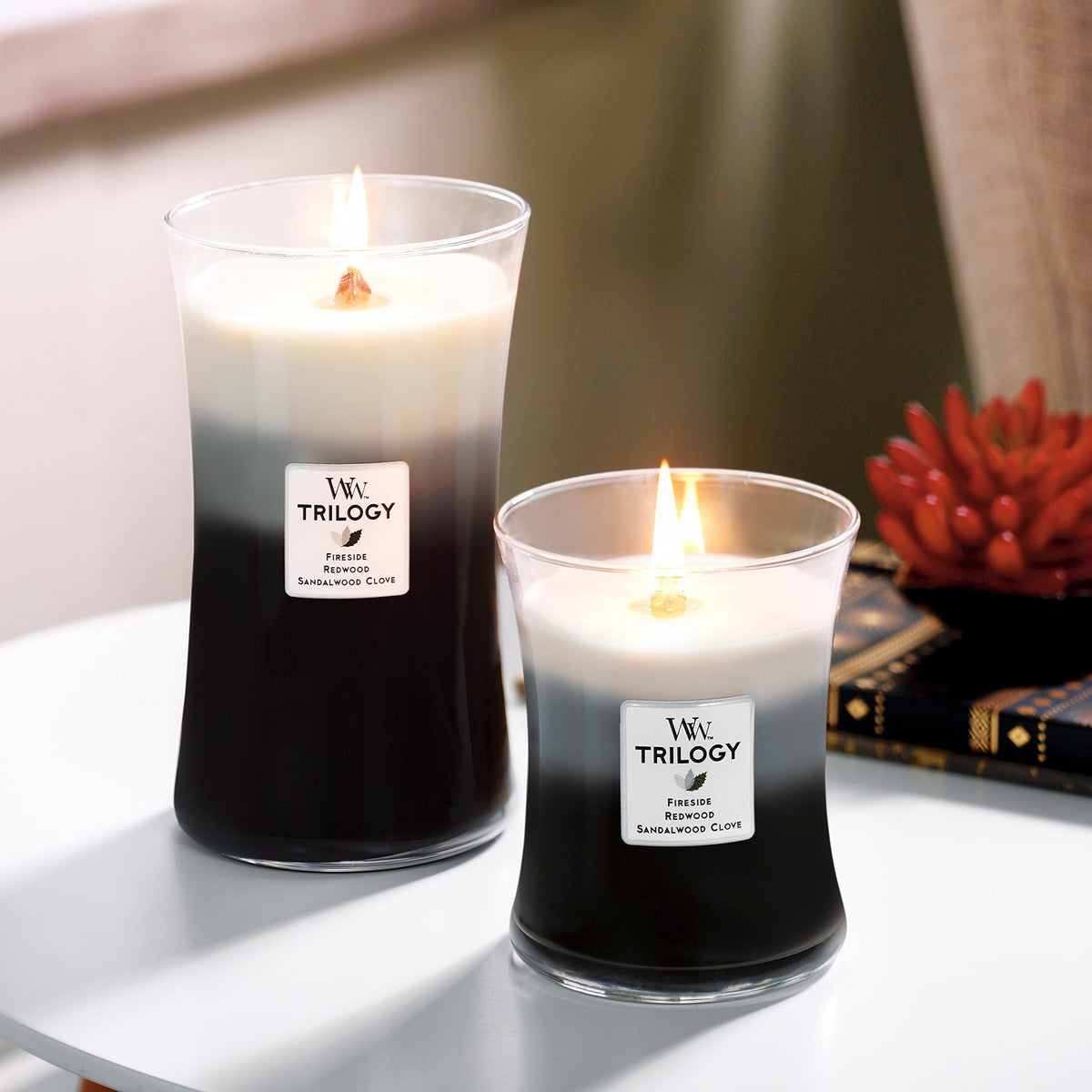 Scented Candle, 16oz Soy Blend Wax Wood Wick E2601