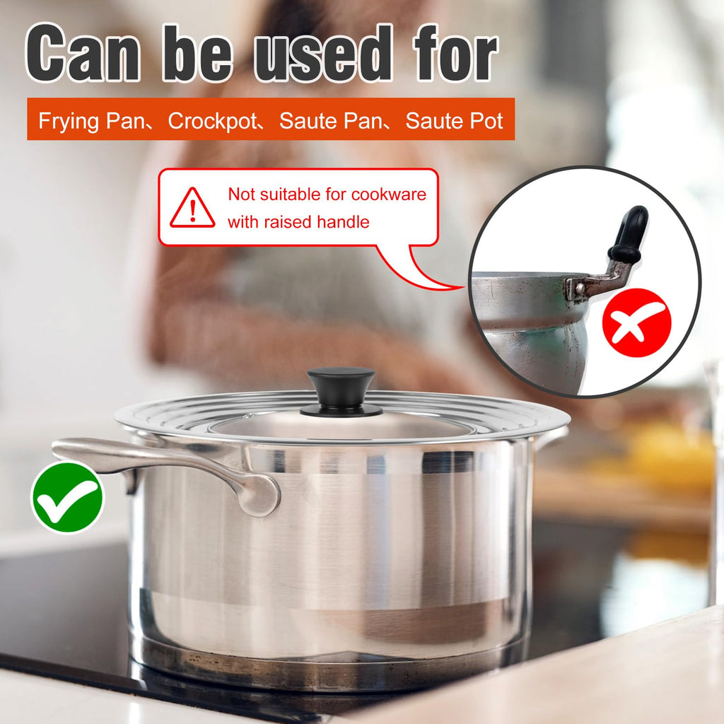 Universal Lid for Pots and Pans Skillets 8.2-12.5 Inch Stainless Steel C142886