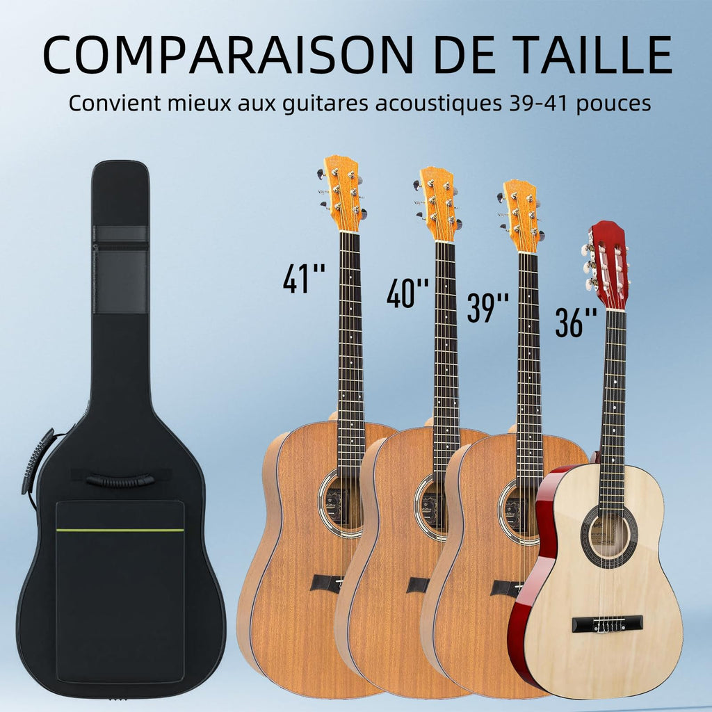 Black Acoustic Guitar Gig Bag with 0.35 Inch Foam Padding K809