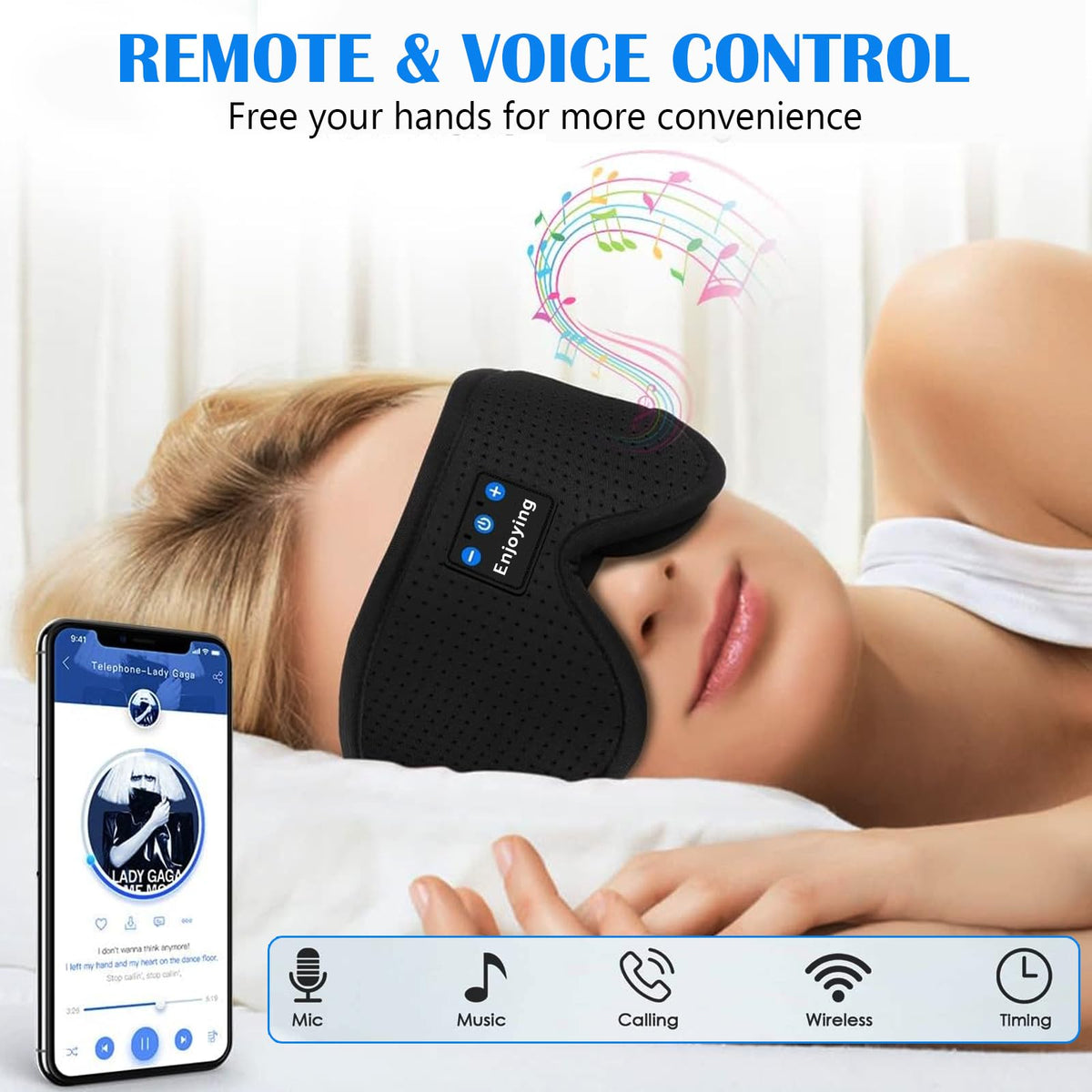 Sleep Mask with Bluetooth Headphones J115