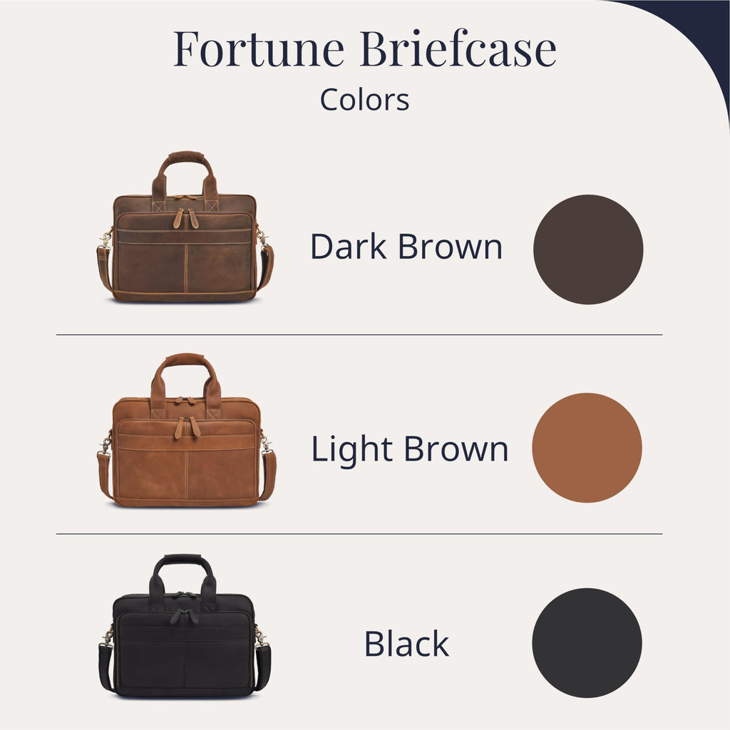 Full-Grain Leather Laptop Briefcase M9906