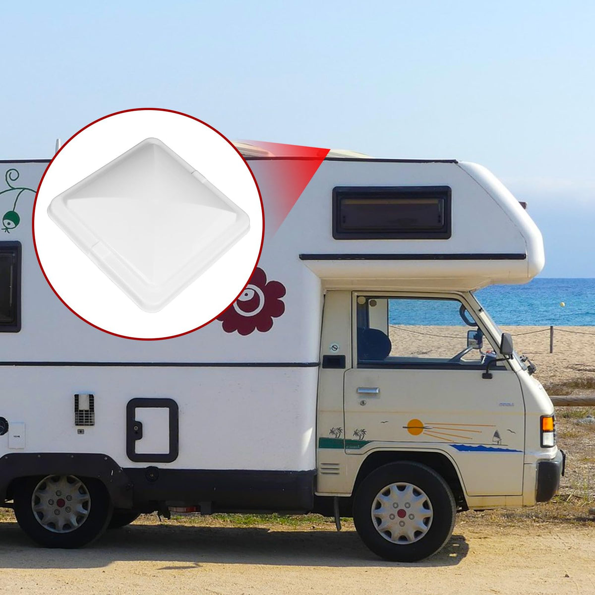 2 Pack 14 Inch White RV Vent Covers J97046