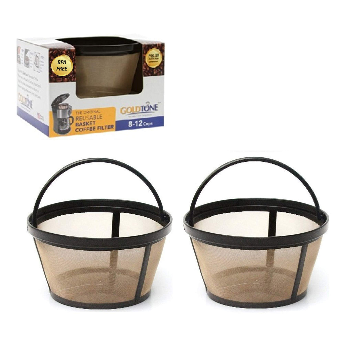 Reusable 8-12 Cup Basket Coffee Filter (2 Pack) S450758