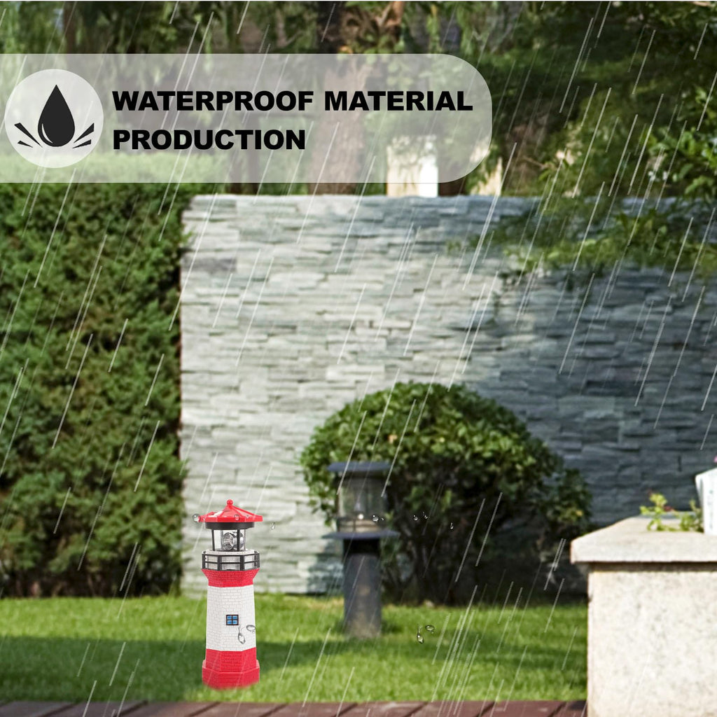 Solar Powered Rotating Lighthouse Resin LED Light Z771048