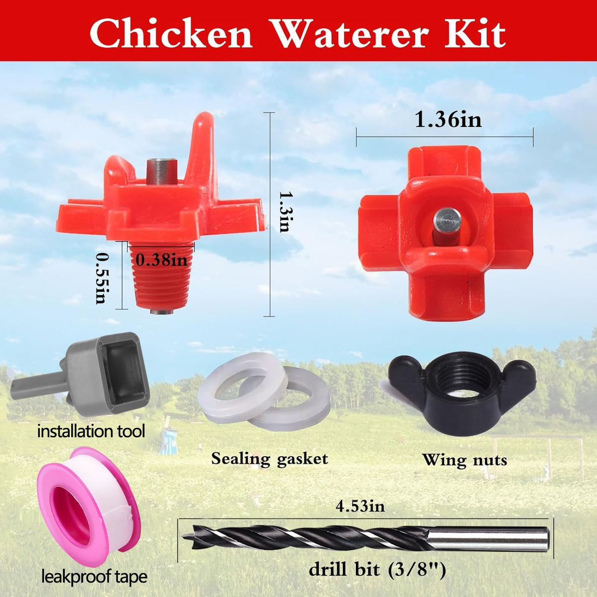 12 Pcs Leakproof Poultry Watering System J27543