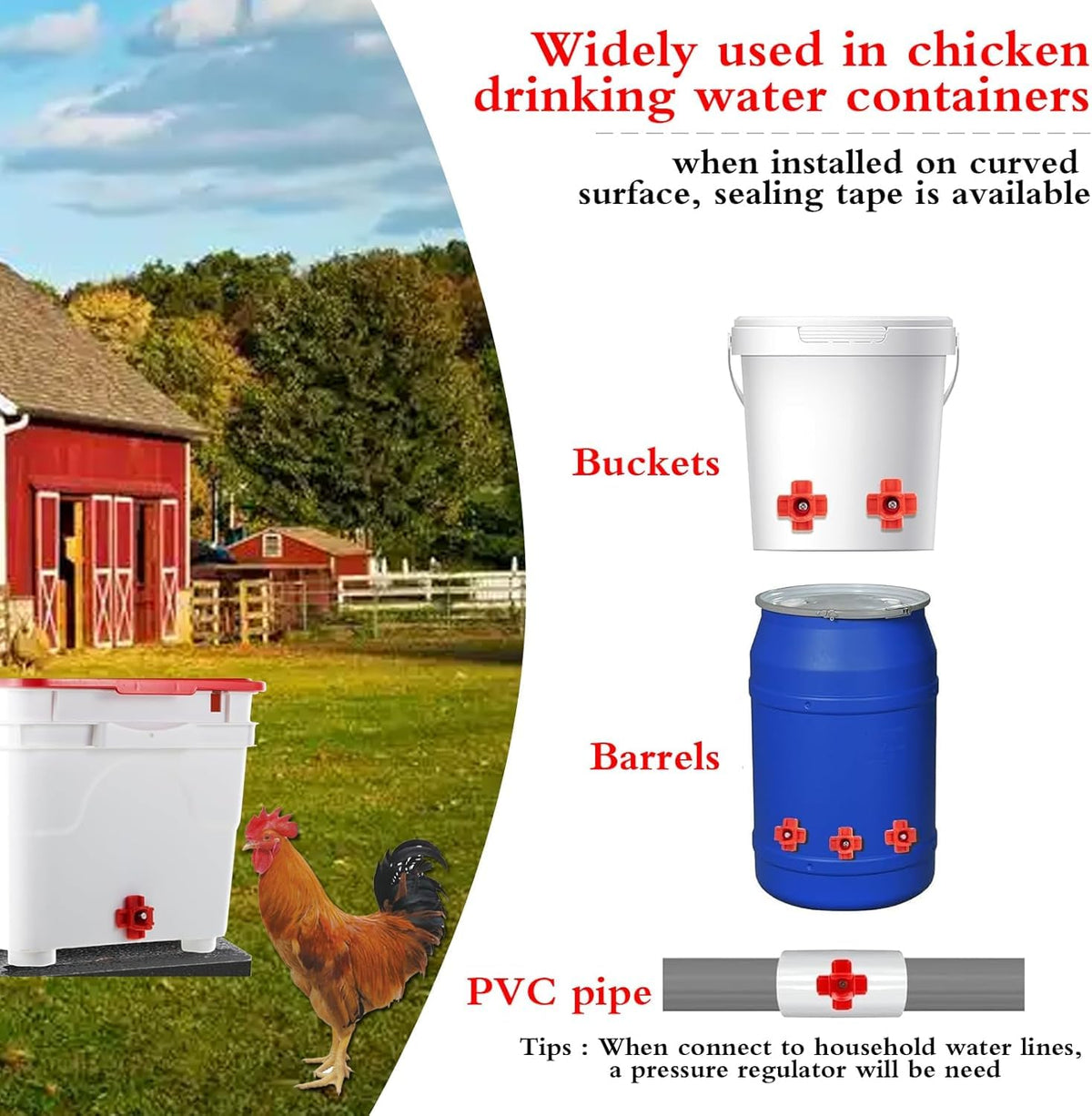 12 Pcs Leakproof Poultry Watering System J27543