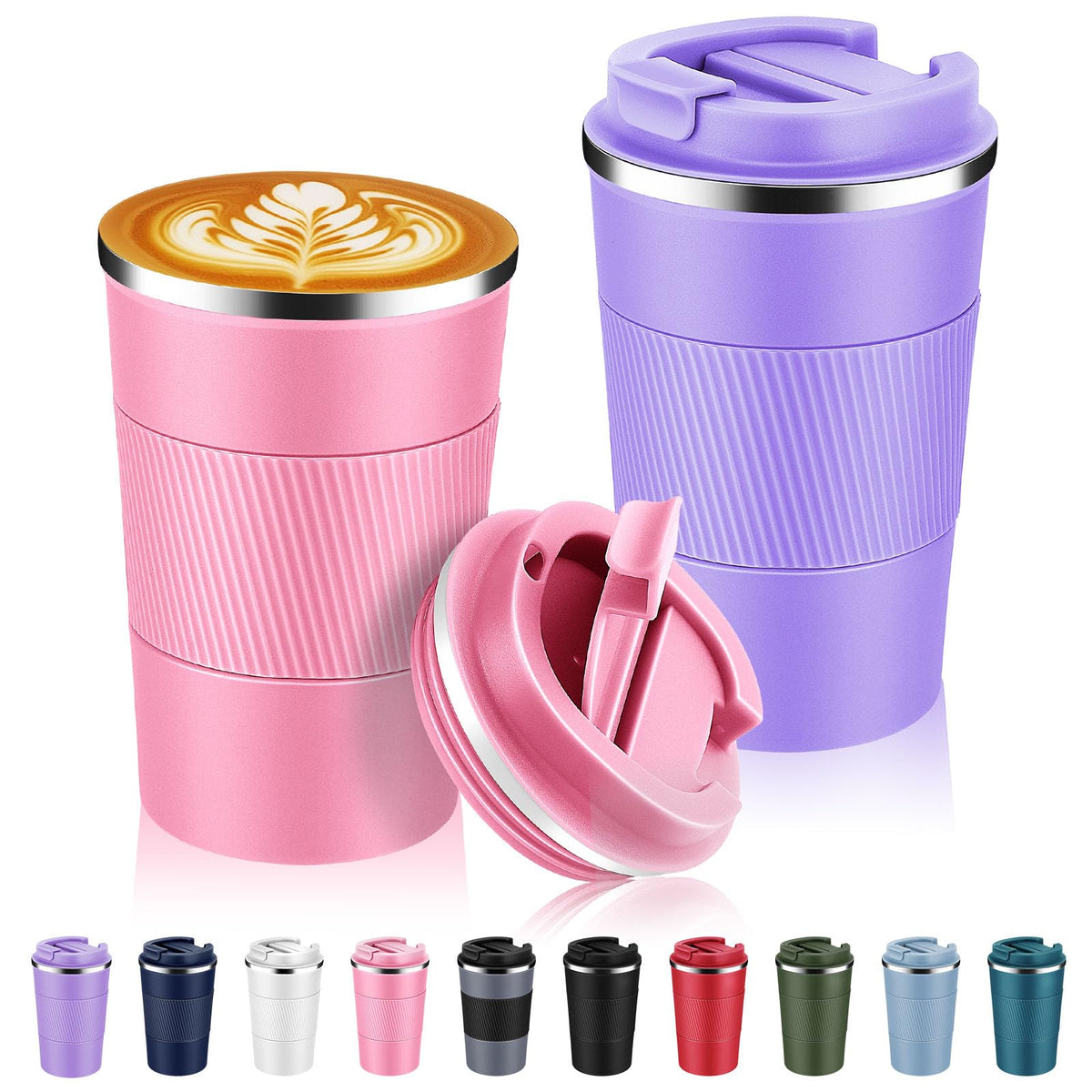 13 oz Stainless Steel Insulated Travel Coffee Mug 2 Pack Z304