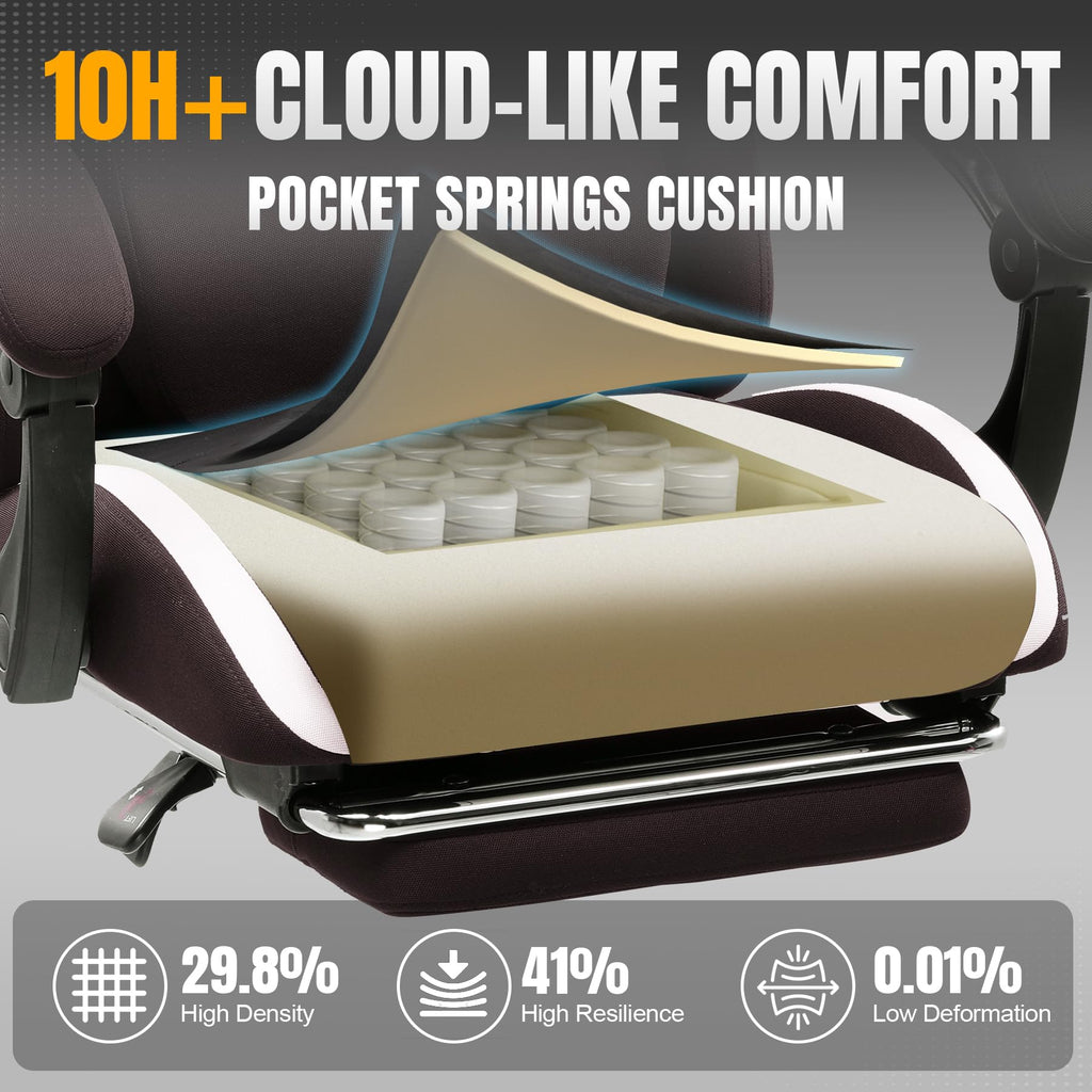 Brown Ergonomic Gaming Chair with Foot Rest E303667