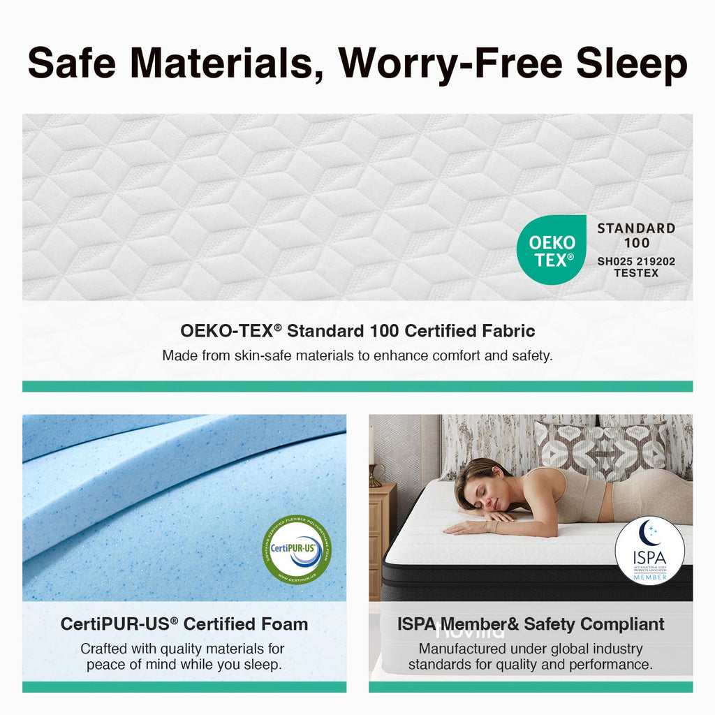 Queen 12 Inch Cooling Hybrid Mattress C126
