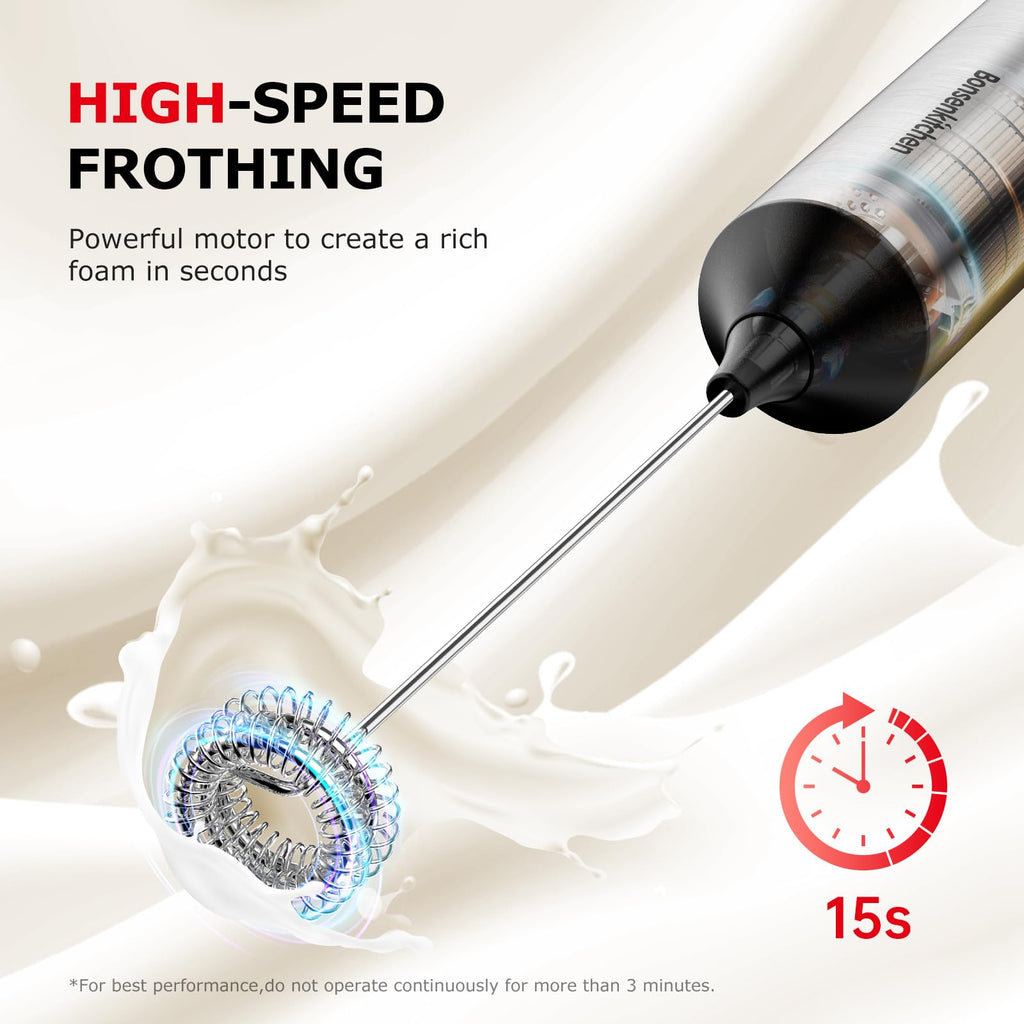 Rechargeable 3-Speed Handheld Milk Frother T7715