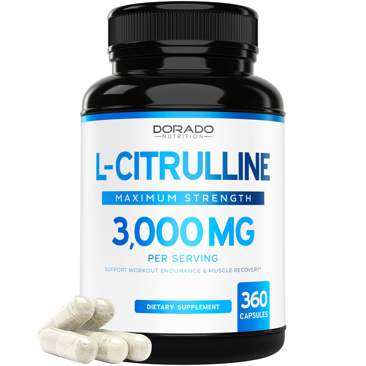 L Citrulline 3000mg 360 Capsules Vegan Non-GMO E166