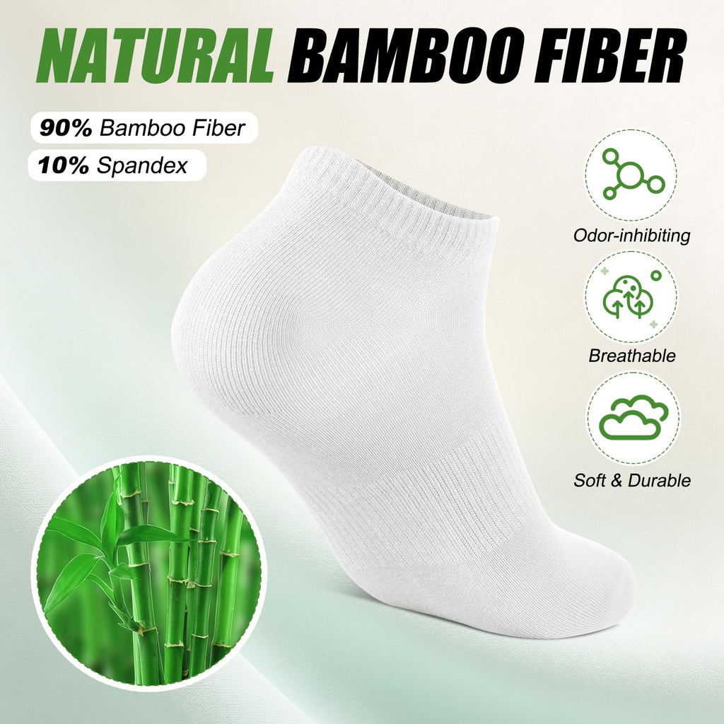 6 Pairs Breathable Bamboo Viscose Ankle Socks J651211