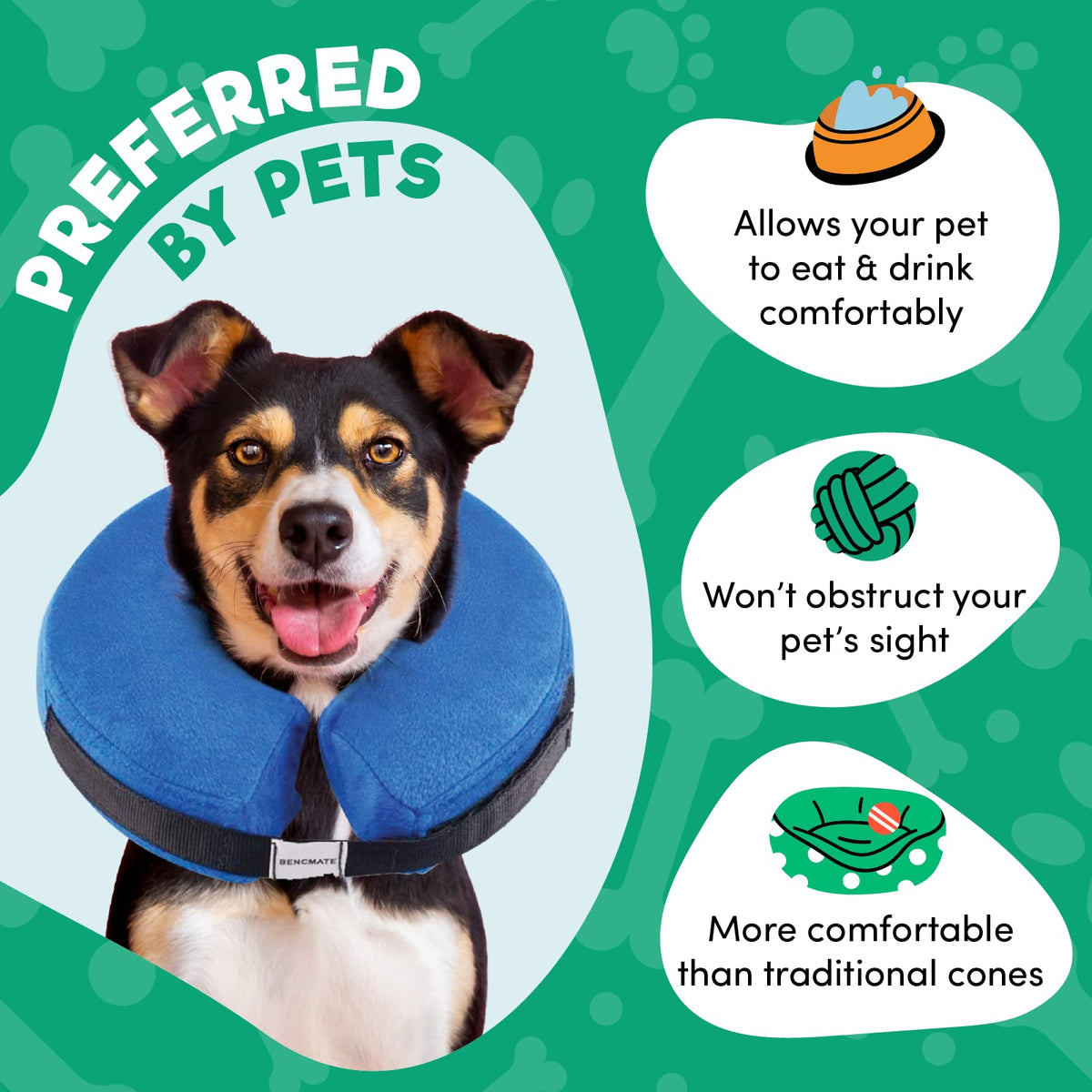 Inflatable Dog Cone Collar Alternative Large Blue N427