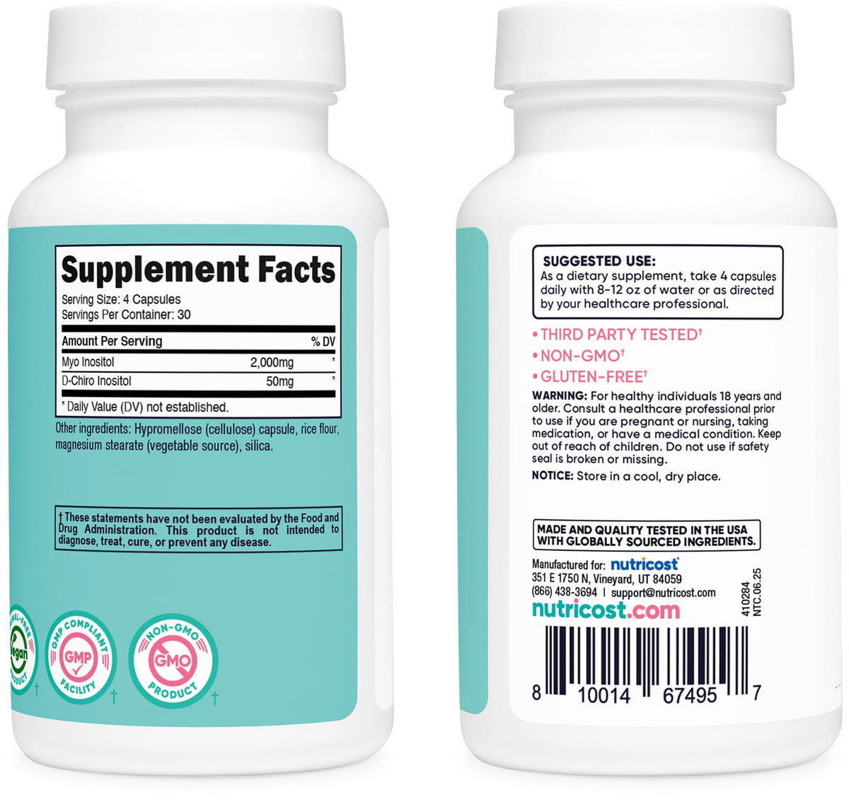 120 Capsules GMO-Free Inositol P7831