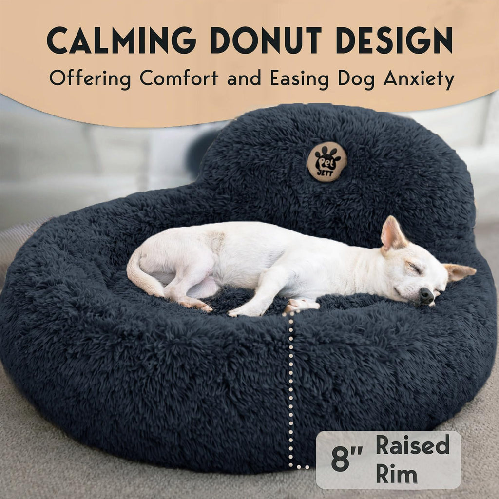 Medium Size Washable Anti-Slip Fluffy Plush Round Dog Bed D497