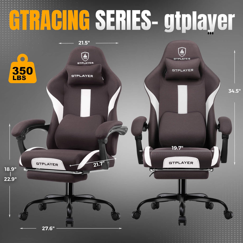 Brown Ergonomic Gaming Chair with Foot Rest E303667