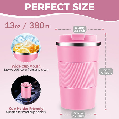 13 oz Stainless Steel Insulated Travel Coffee Mug 2 Pack Z304