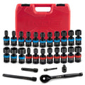 27Pcs 3/8" Impact Swivel Socket Set, Metric & SAE K27276