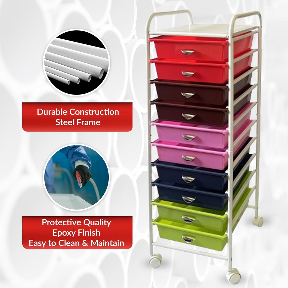 10 Drawer Rolling Storage Organizer U218765