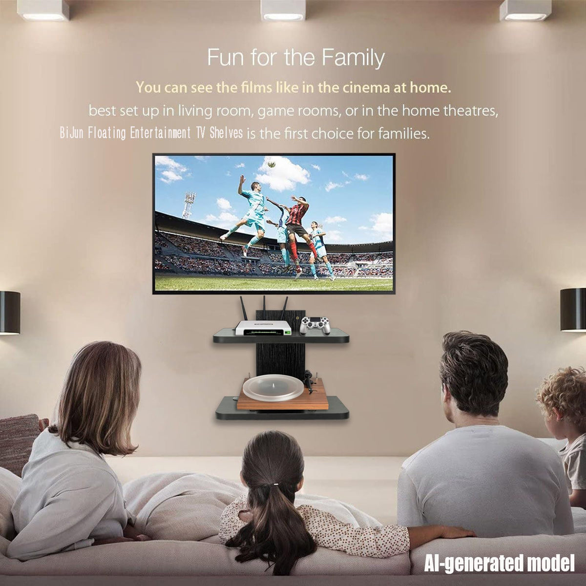 Black 2 Tier Projector Wall Mount M889