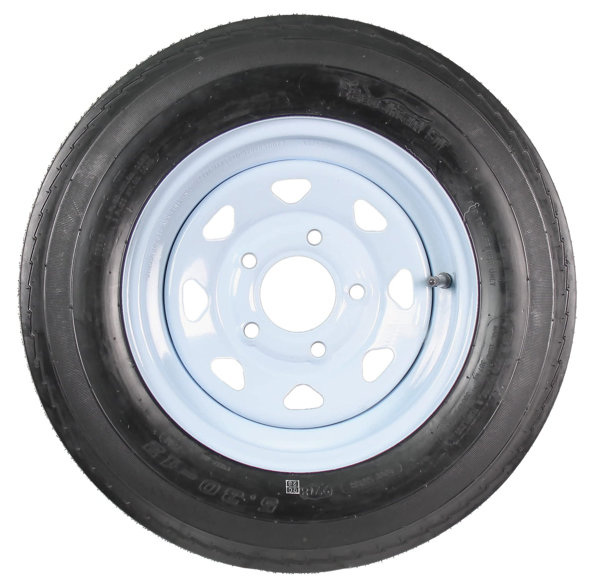 2-Pack Trailer Tire Rim Assembly 5.30-12 5 Lug White LRC V2892