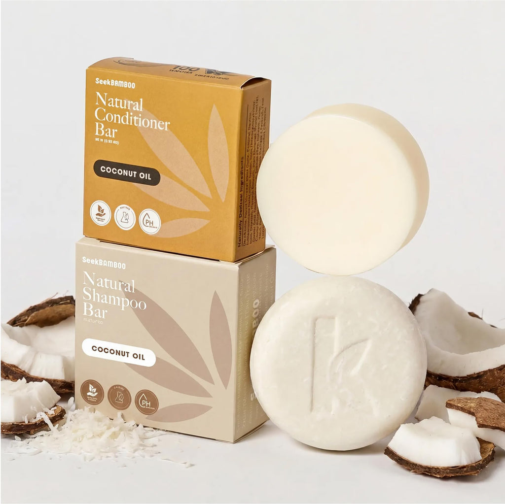 Bamboo Coconut Shampoo and Conditioner Bar Set K224