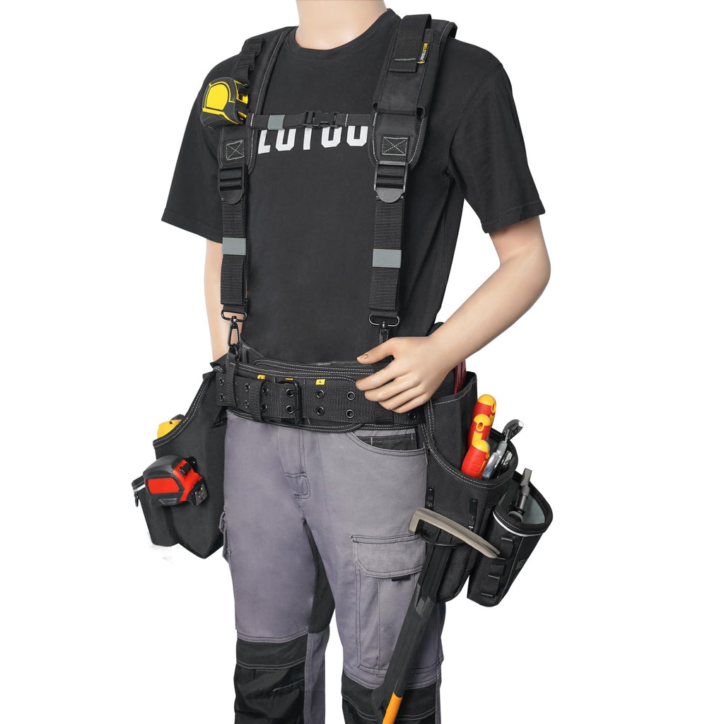 Tool Belt with Suspenders 32 Pockets 34"-48" Waist A475841