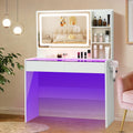 White Makeup Vanity Desk with LED Mirror K89344