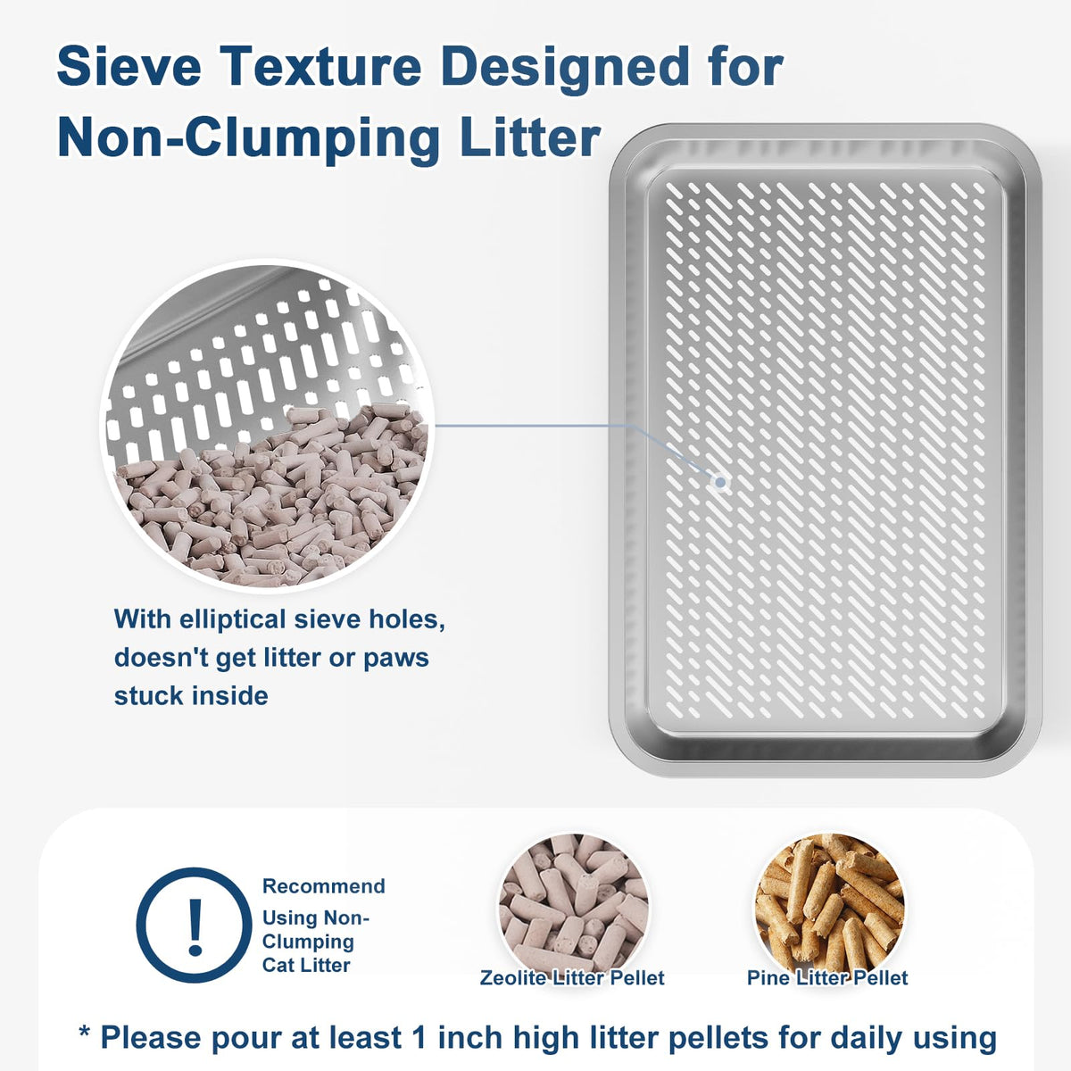 L Stainless Steel Sifting Litter Box J8631