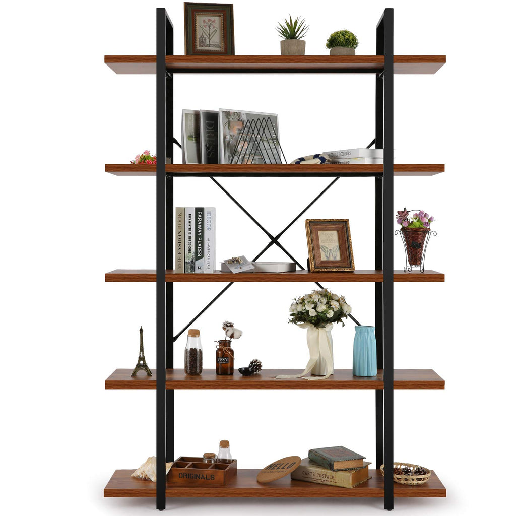 5 Tier Wood and Metal Bookshelf F87348