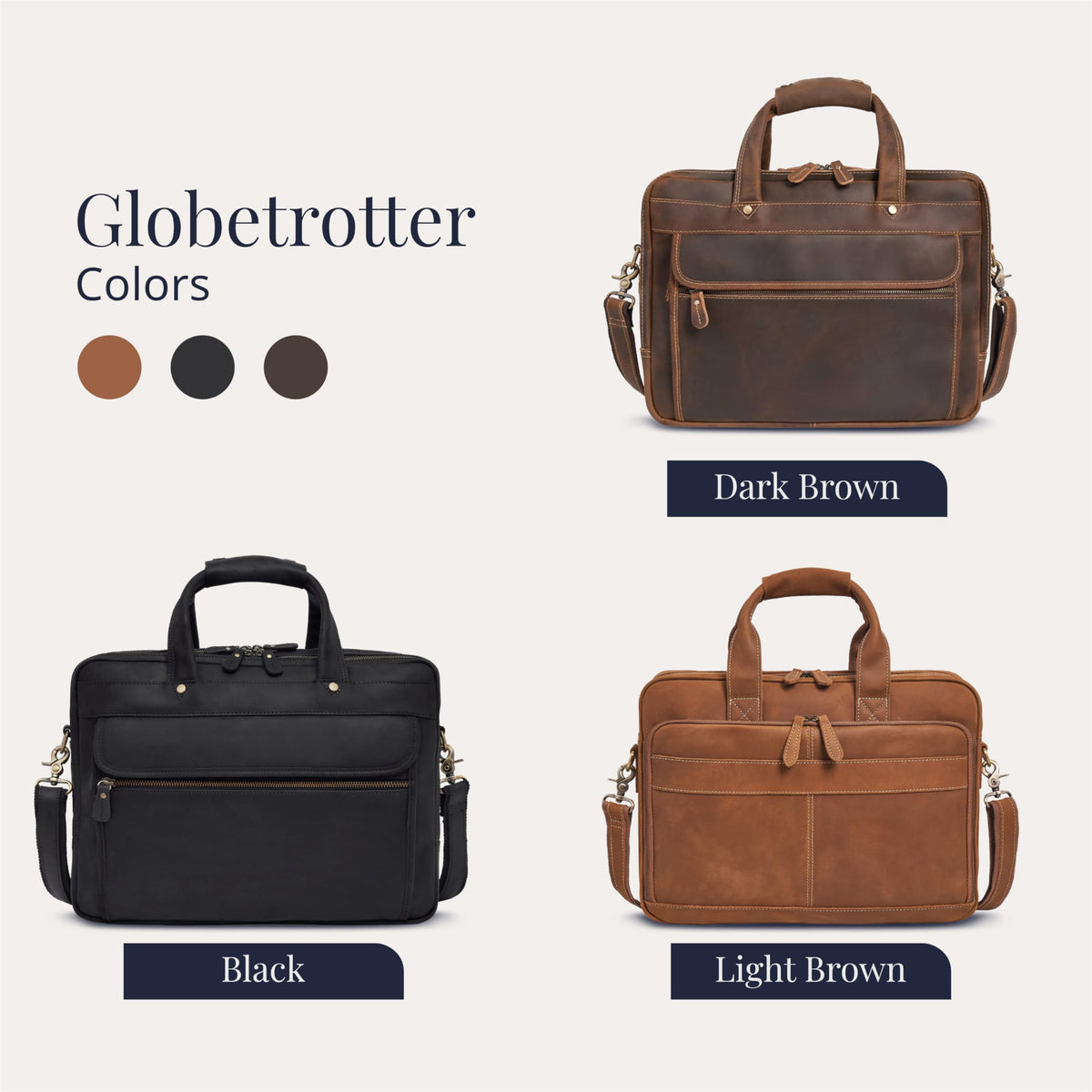 Full-Grain Leather Laptop Briefcase M9906