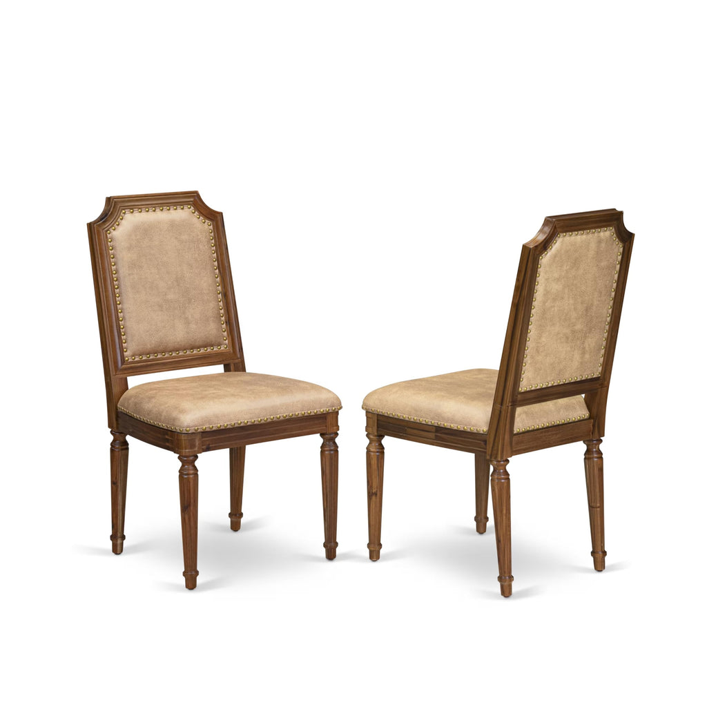 9 Piece Kitchen Table Set with 8 Beige Polyester Fabric Chairs D10092