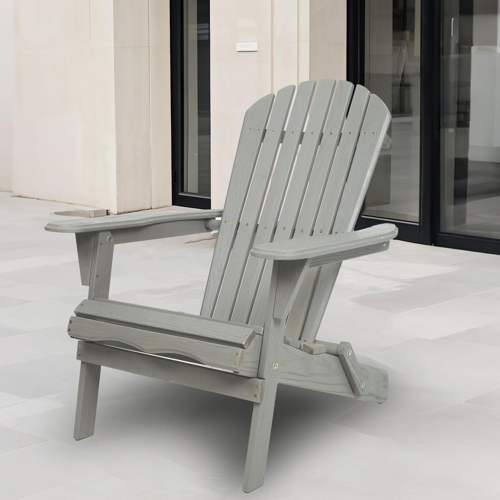 Wood Folding Adirondack Chair Set of 2 Solid Cedar A67462