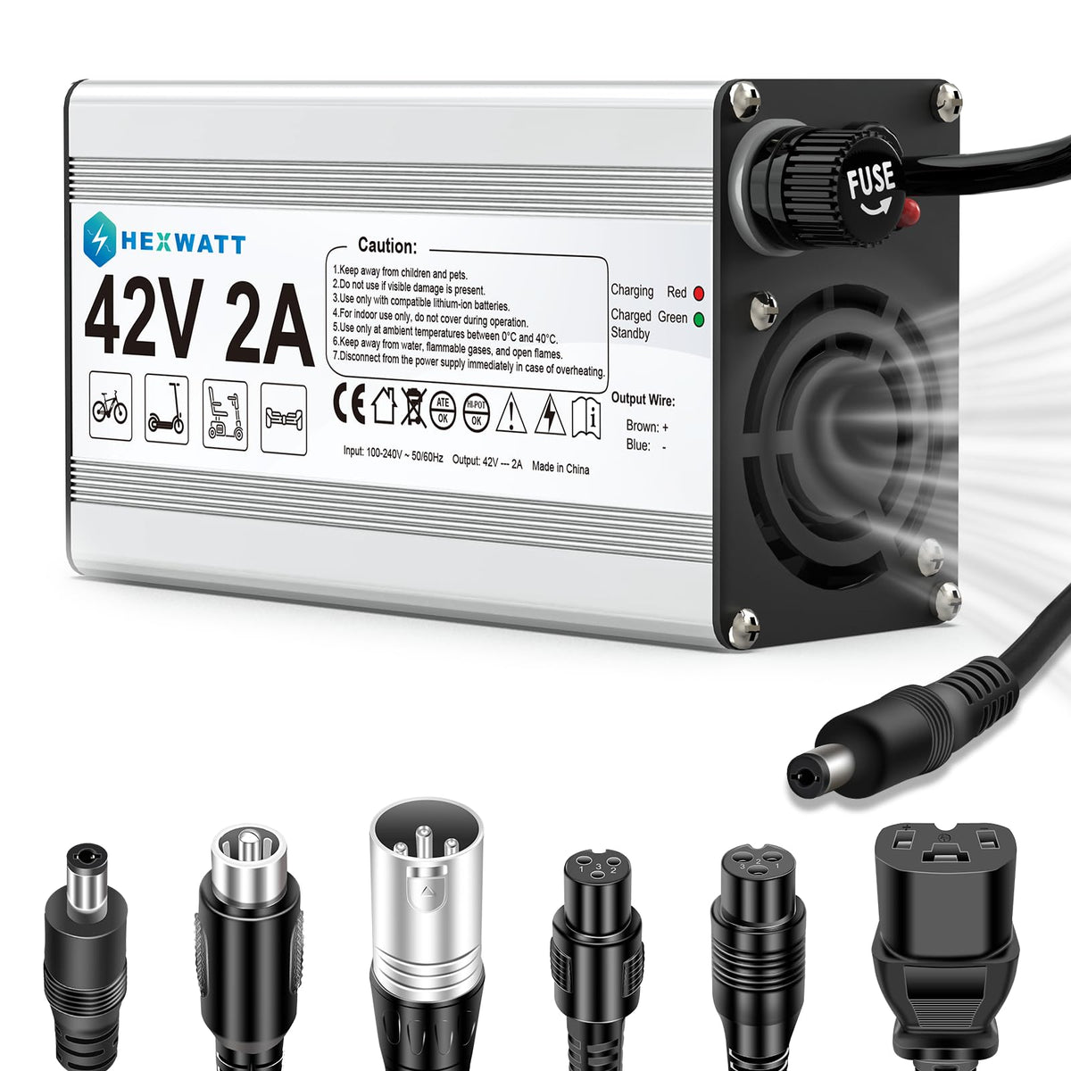 42V 2A Electric Scooter & Ebike Charger T825455